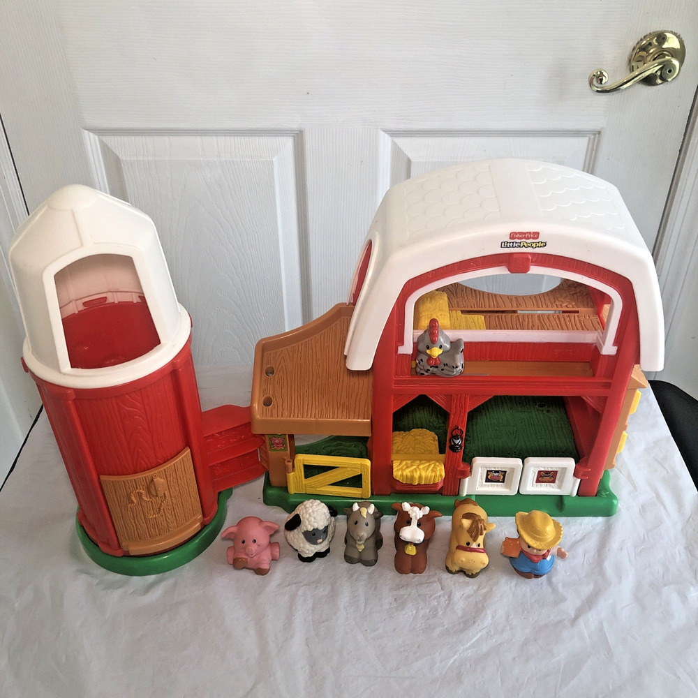 Vtg 05' Fisher Price Little People Animal Sounds Farm farmer & animals *Read